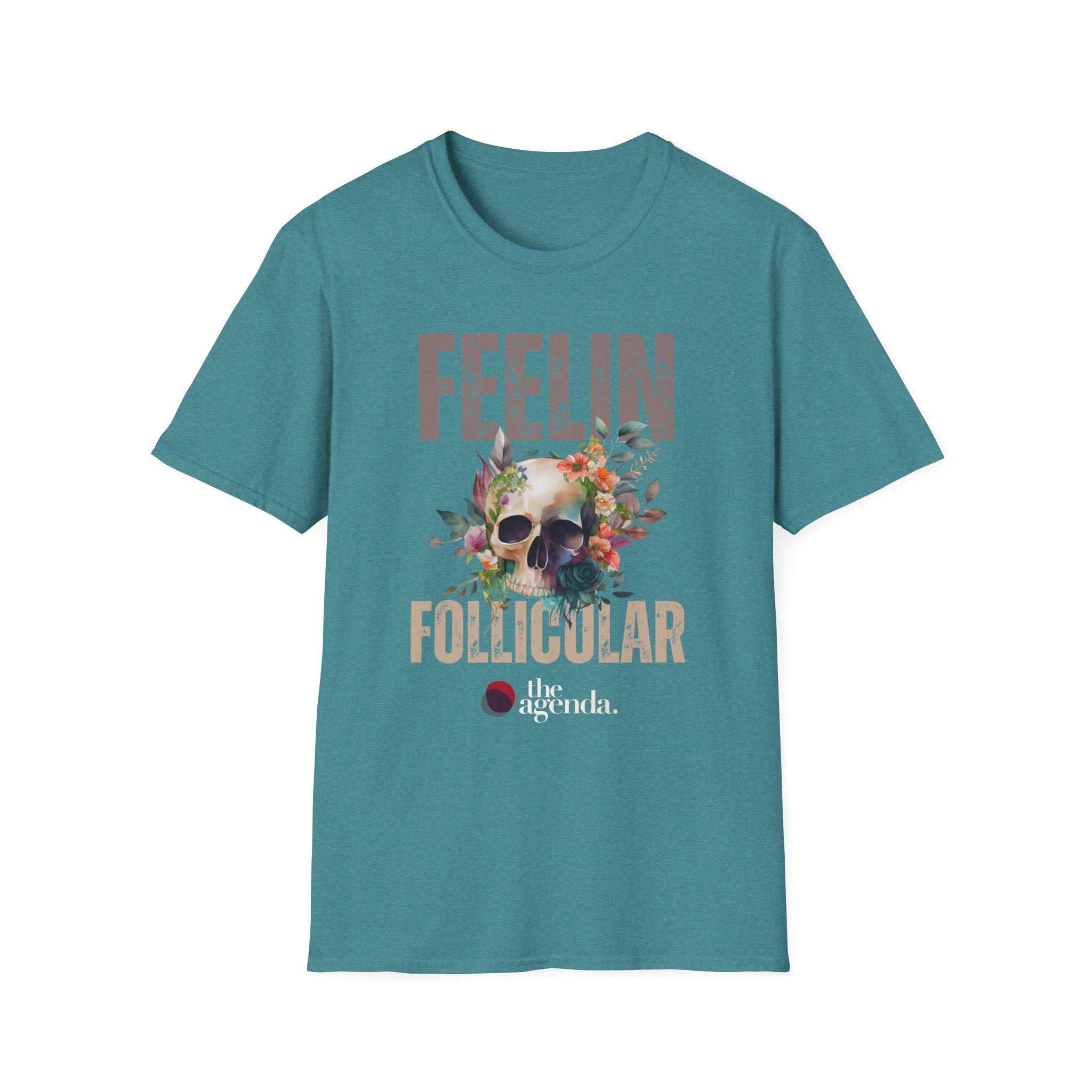 Follicular Skull Graphic T-Shirt, Bohemian Style Tee, Trendy Unisex Apparel, Gift for Music Lovers, Casual Wear, Festival Shirt