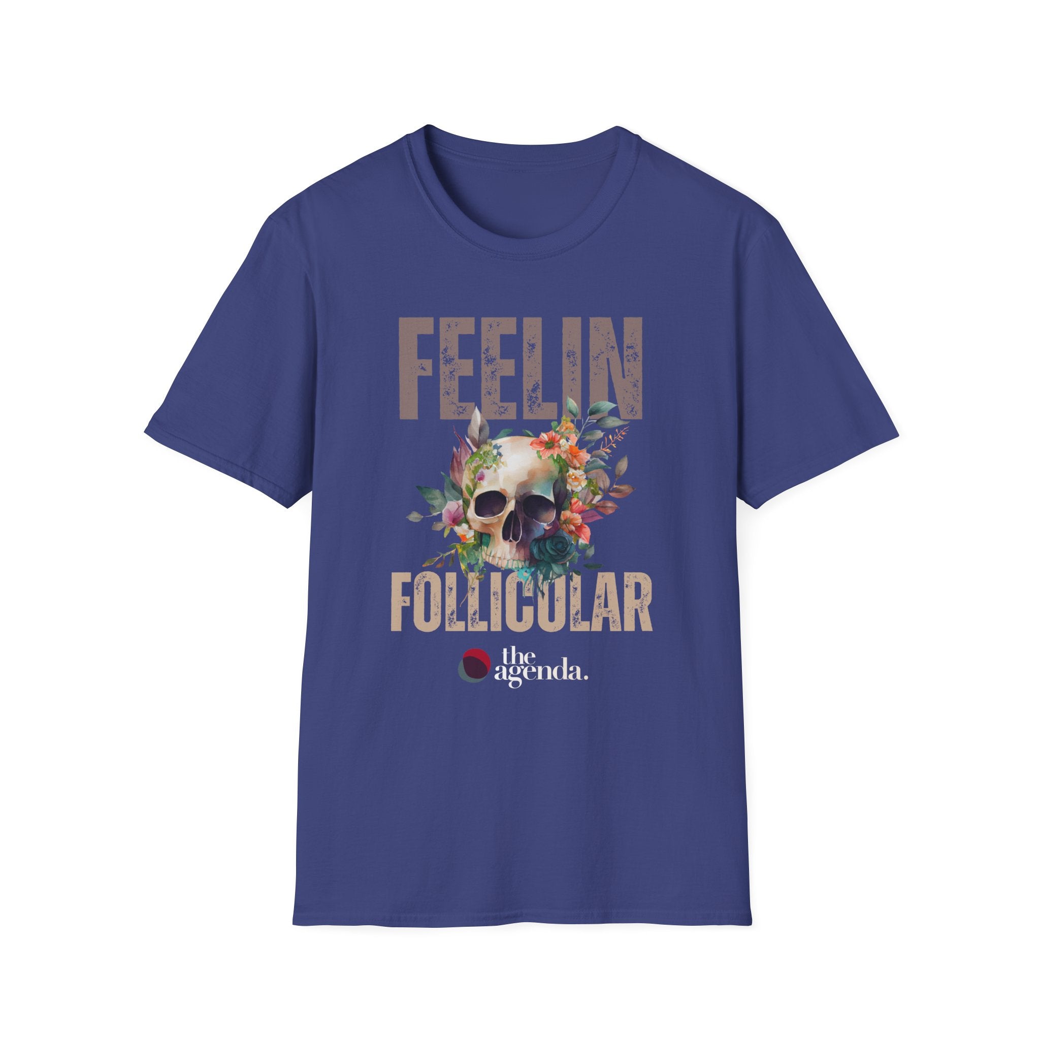 Follicular Skull Graphic T-Shirt, Bohemian Style Tee, Trendy Unisex Apparel, Gift for Music Lovers, Casual Wear, Festival Shirt