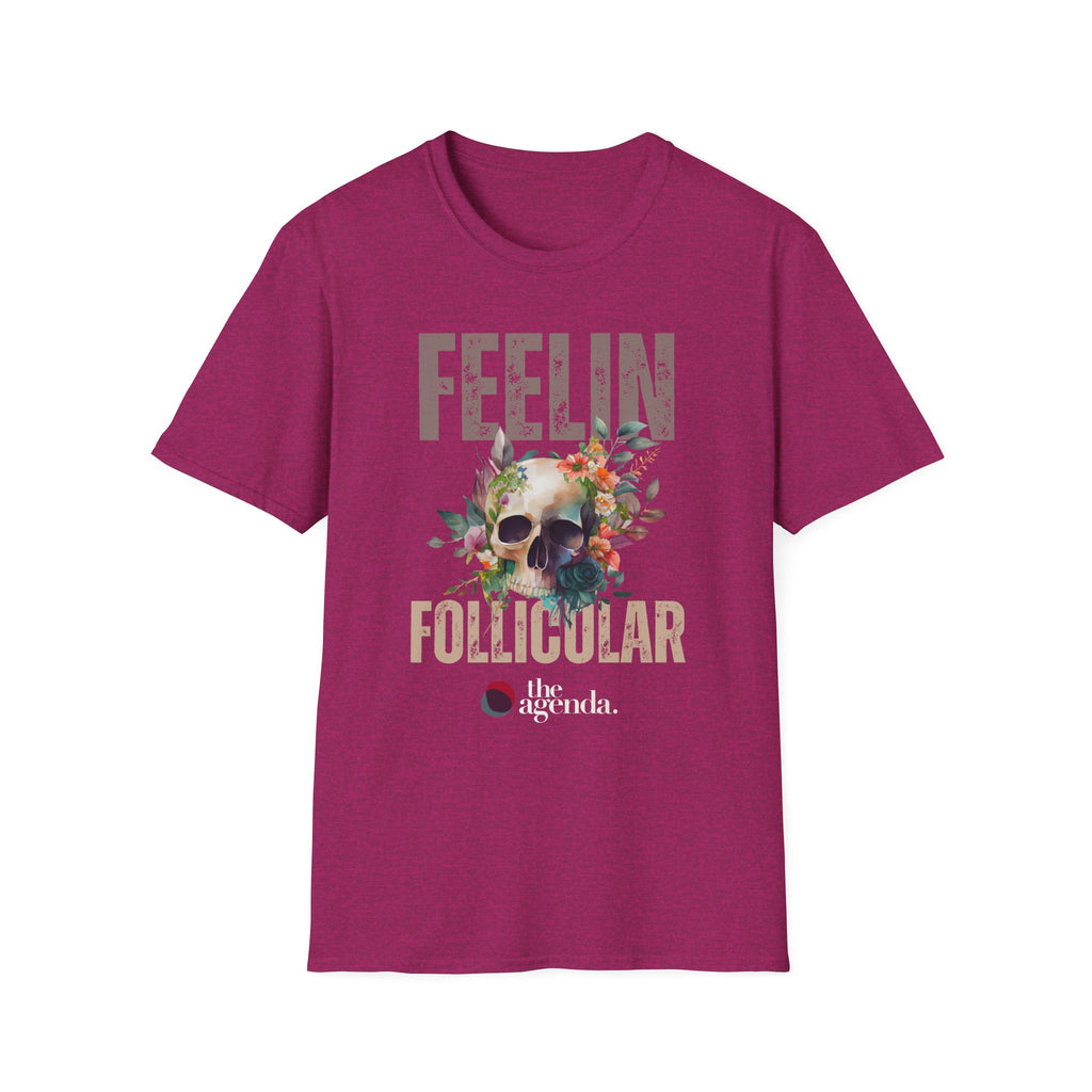 Follicular Skull Graphic T-Shirt, Bohemian Style Tee, Trendy Unisex Apparel, Gift for Music Lovers, Casual Wear, Festival Shirt