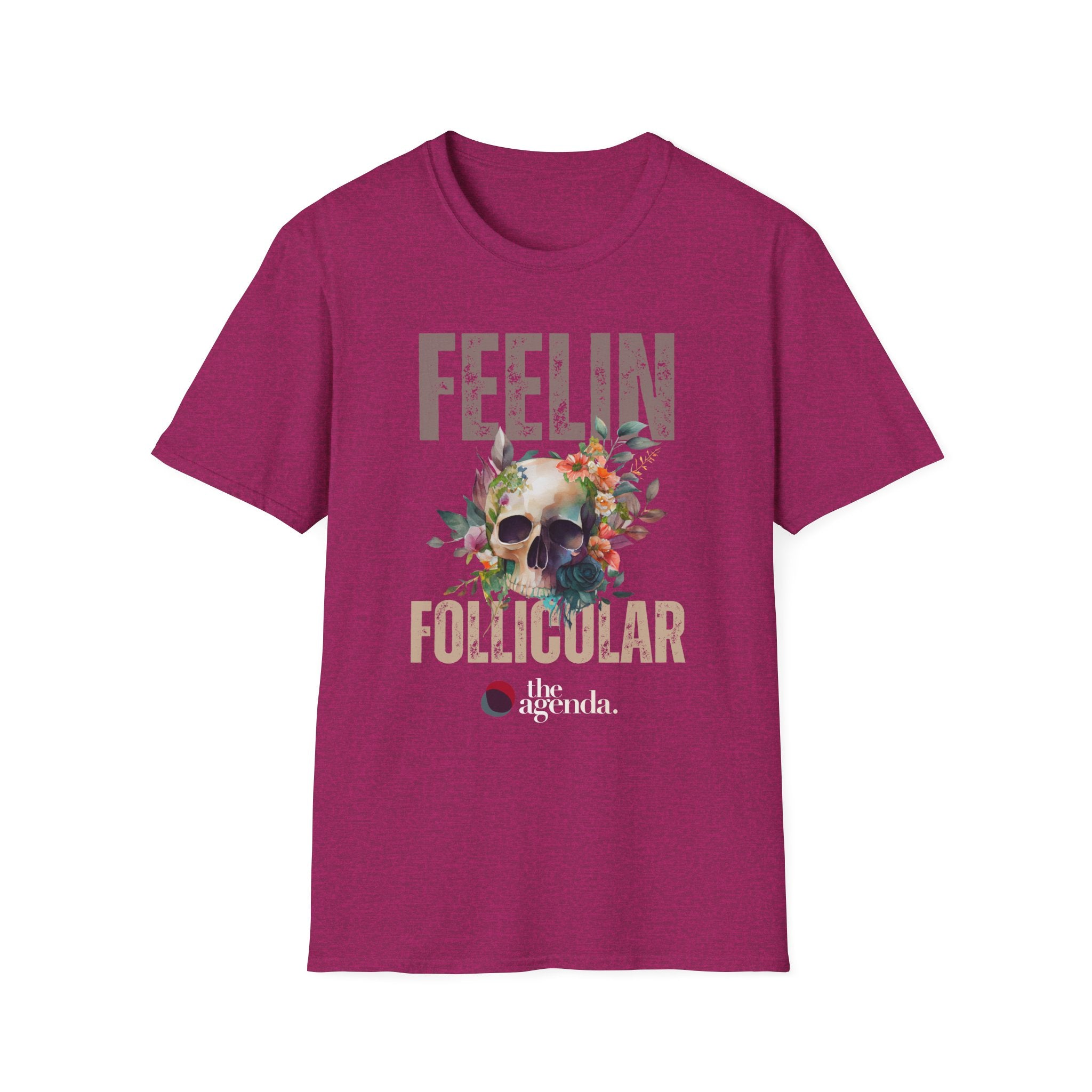Follicular Skull Graphic T-Shirt, Bohemian Style Tee, Trendy Unisex Apparel, Gift for Music Lovers, Casual Wear, Festival Shirt