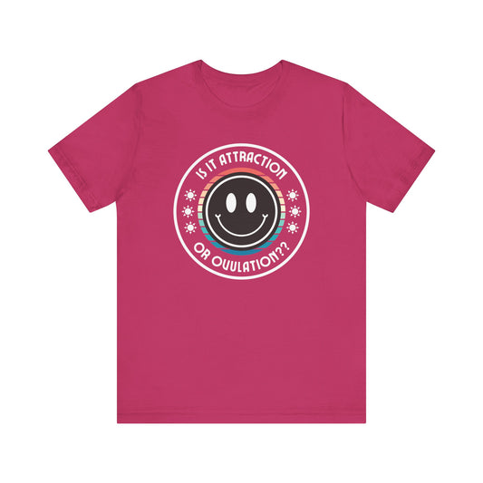 Ovulatory Smiley Face Unisex Jersey Tee, Casual T-Shirt, Perfect Gift for Friends, Everyday Wear, Happy Vibe